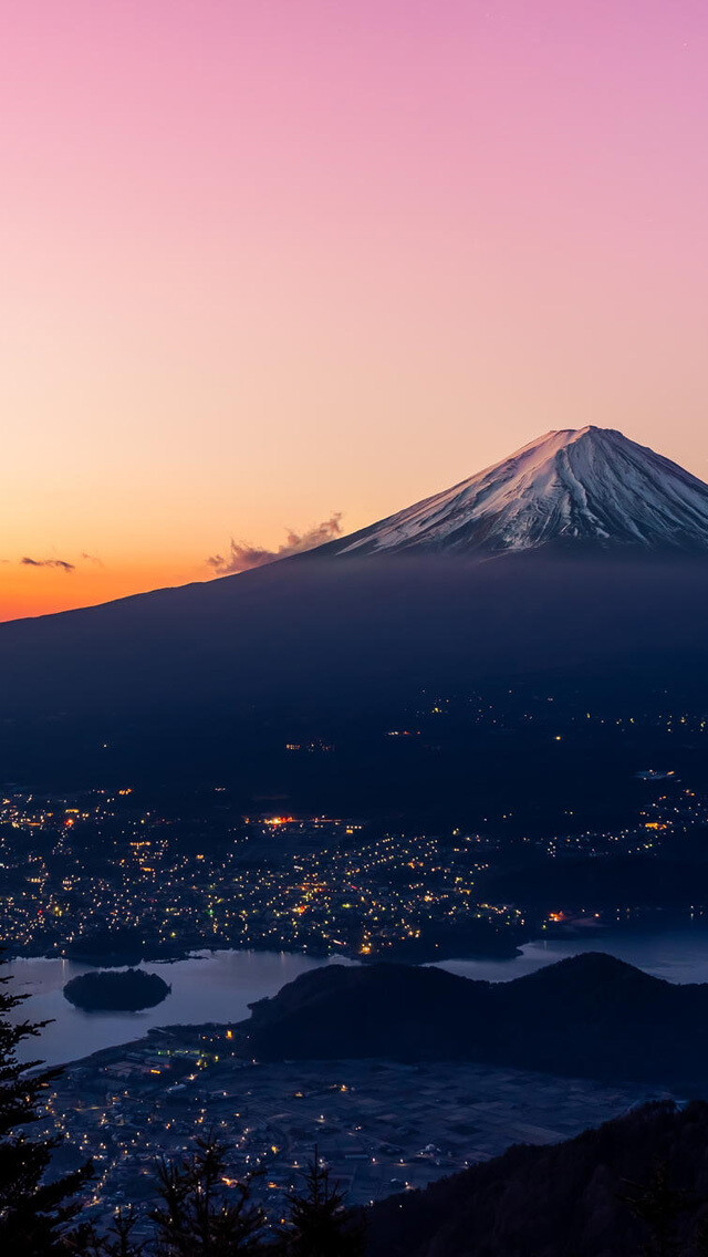 富士山  樱花  壁纸  背景