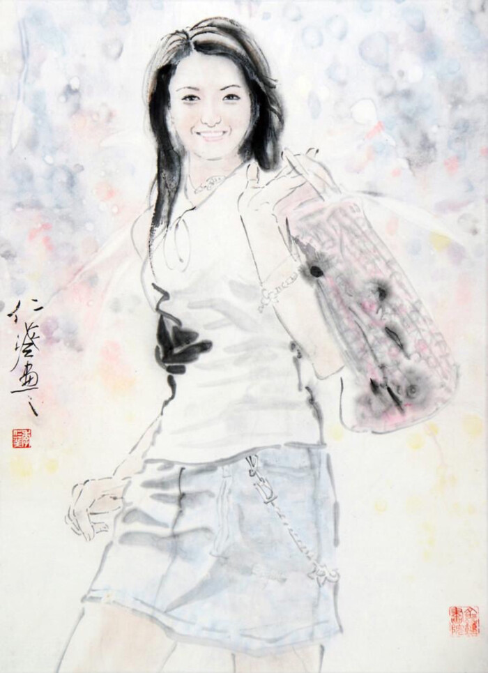 季仁葵水墨人物画欣赏|季仁葵,上海奉贤高桥人,1970年毕业于浙江美术