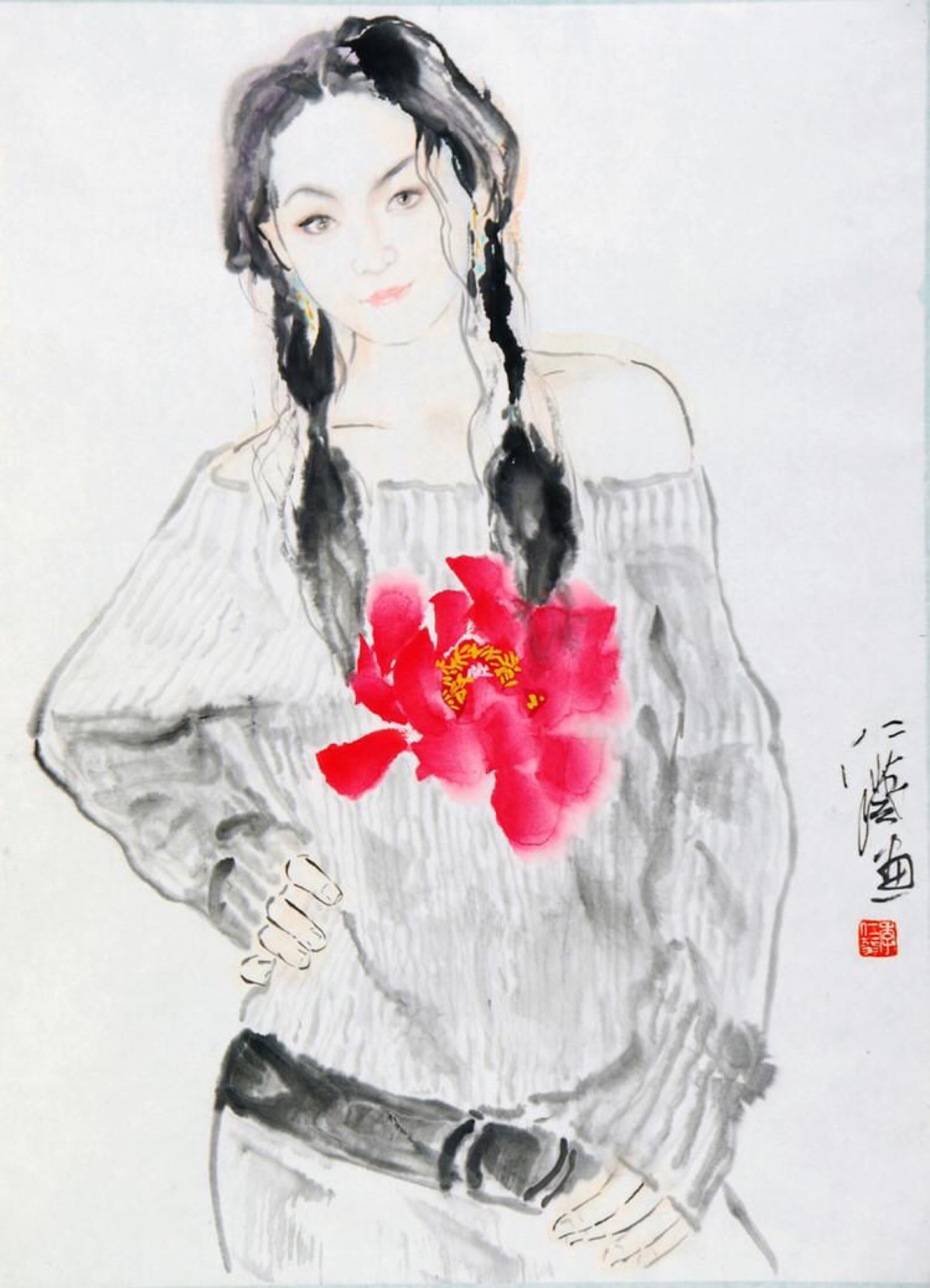 季仁葵水墨人物画欣赏|季仁葵,上海奉贤高桥人,1970年毕业于浙江美术