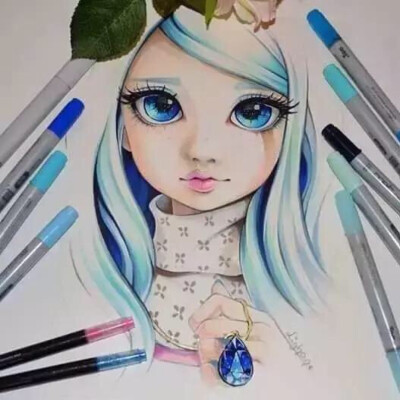 lighane 来自德国一位概念艺术家从小就特别喜欢画动漫人物闪亮的色彩