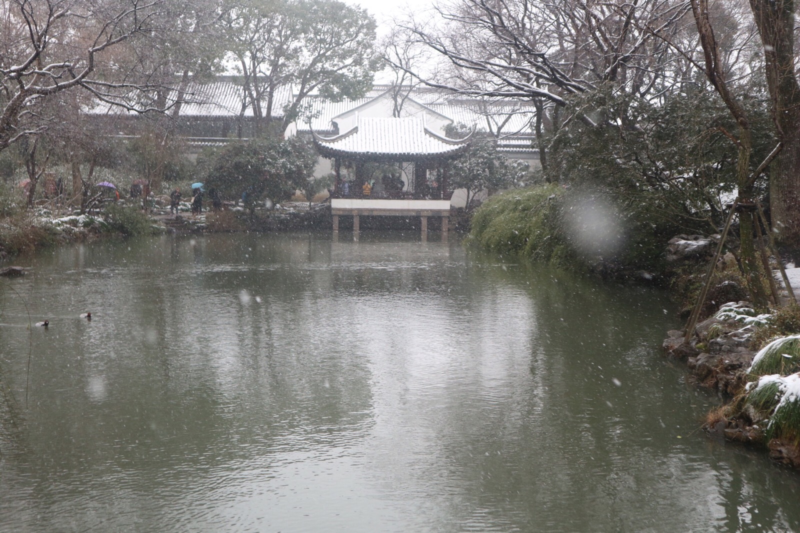 落雪 小桥流水 亭台楼阁壁纸