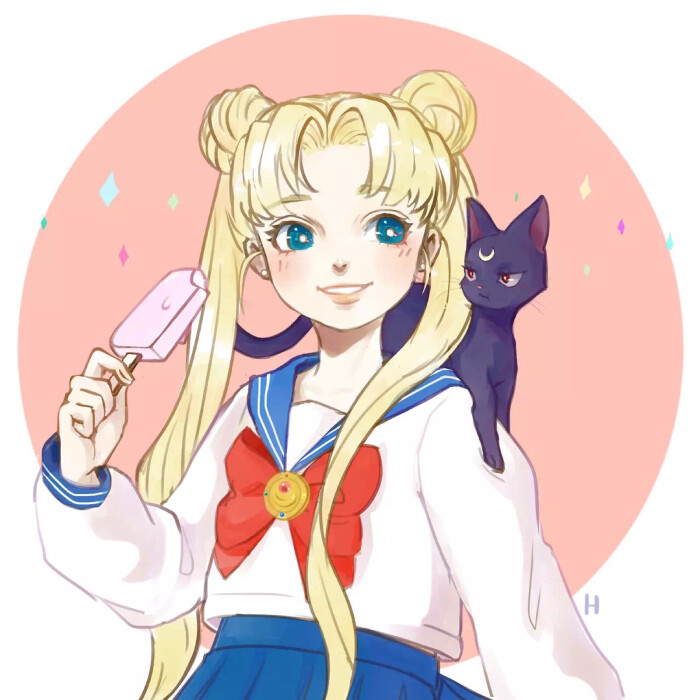 插画手绘 二次元美女 动漫 萌 壁纸 美少女战士