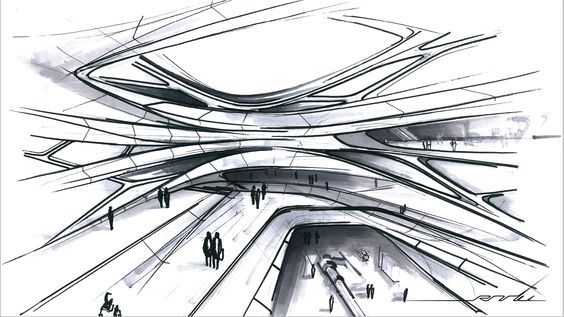概念建筑手绘表现.