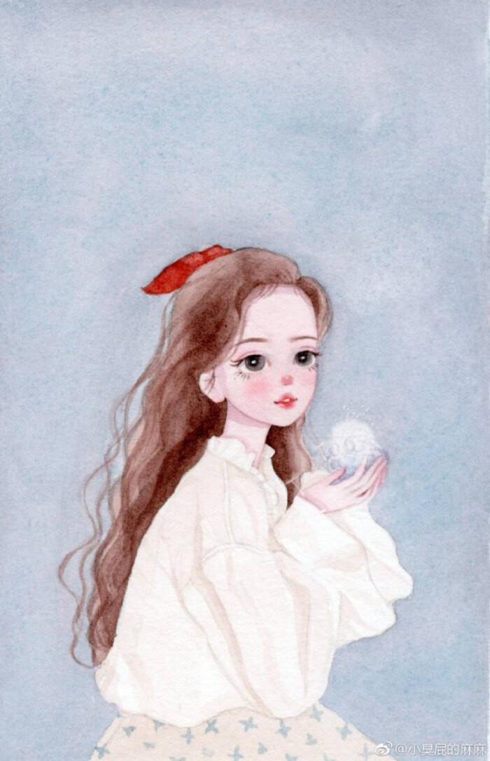水彩手绘插画女孩