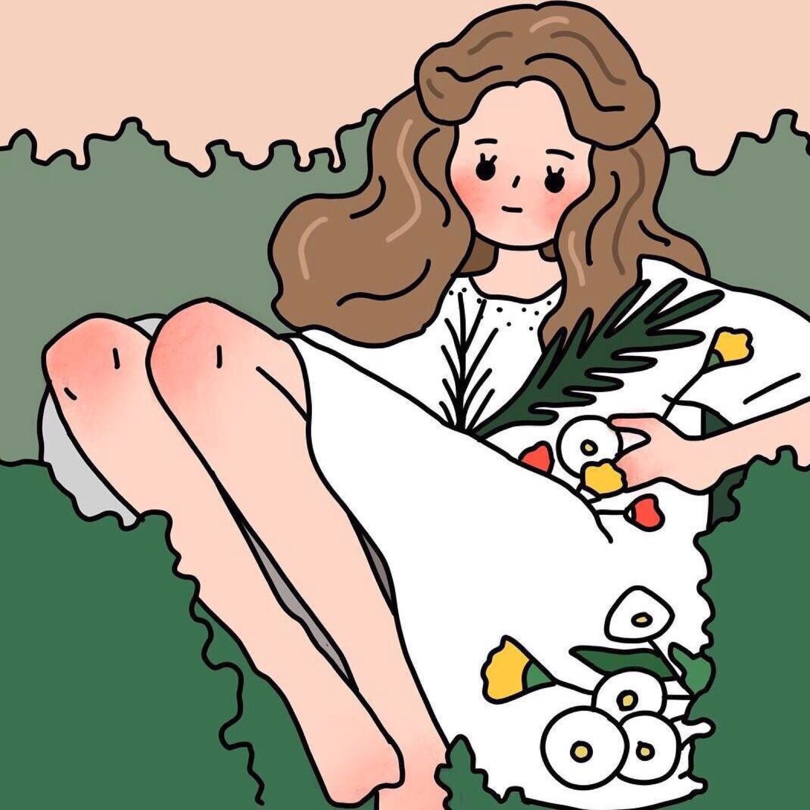 插画女生头像 源自韩国插画师@mini_illust