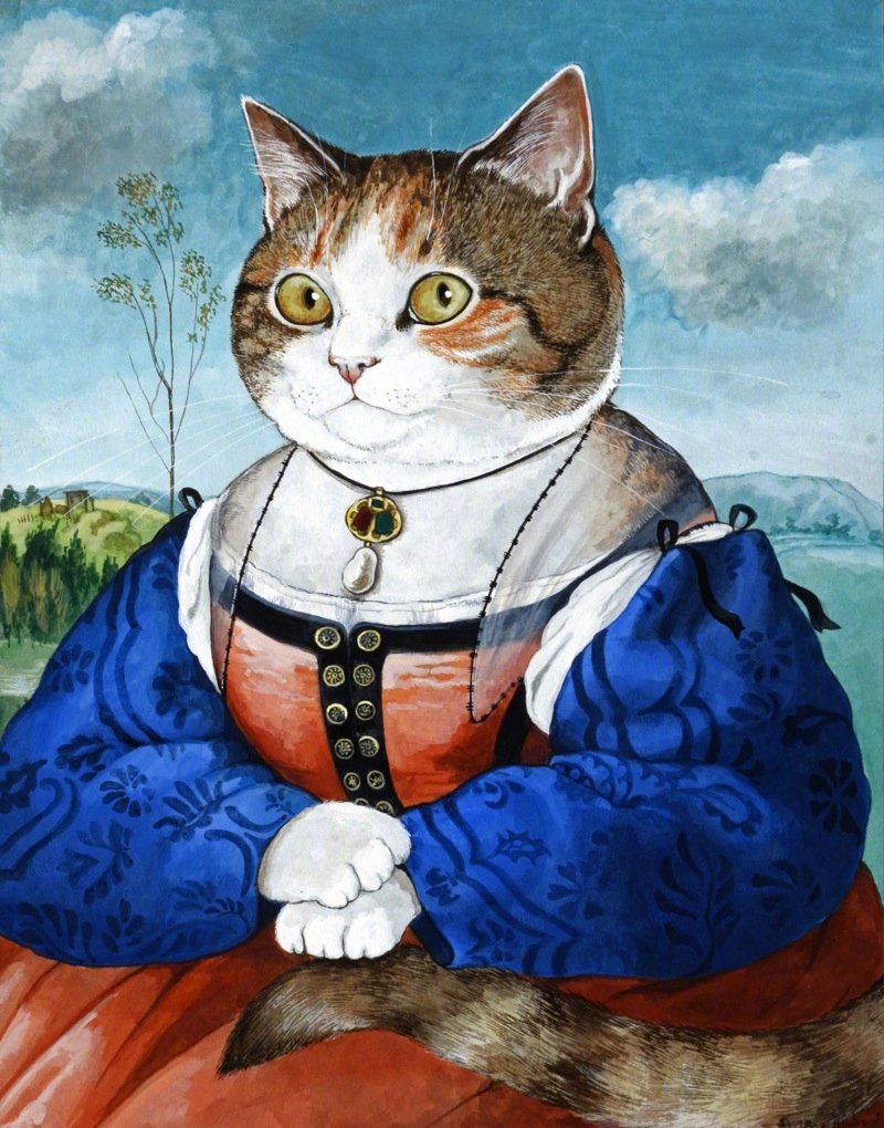 以画猫而闻名的英国艺术家 susan herbert 带来的猫咪画作 | www.