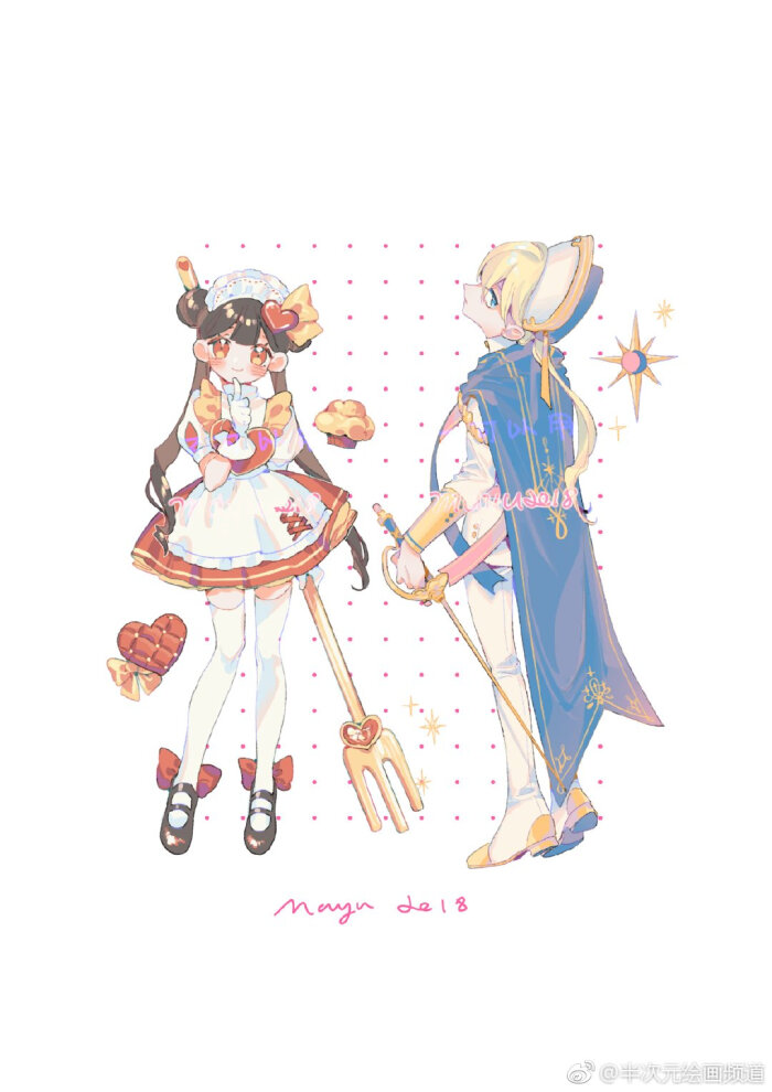 微博@某日的魔法少女k #立绘##人设##q版#好看爆了ah一
