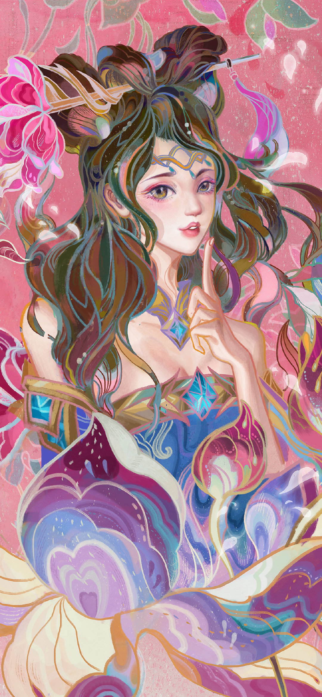 转自微博王者荣耀mac联名限定唇妆插画貂蝉,大乔,露娜,花木兰,公孙离