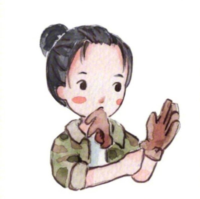 超可爱小清新唯美女生头像,水彩插画.