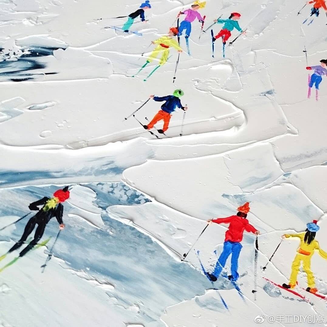 【油画刀堆砌出的滑雪场】来自:alenashymchonakart