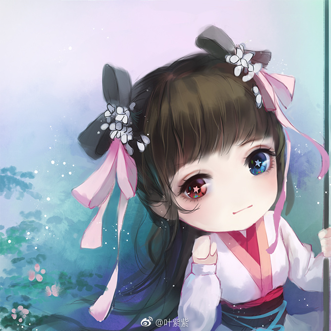 古装q版手绘,插画师:叶紫装