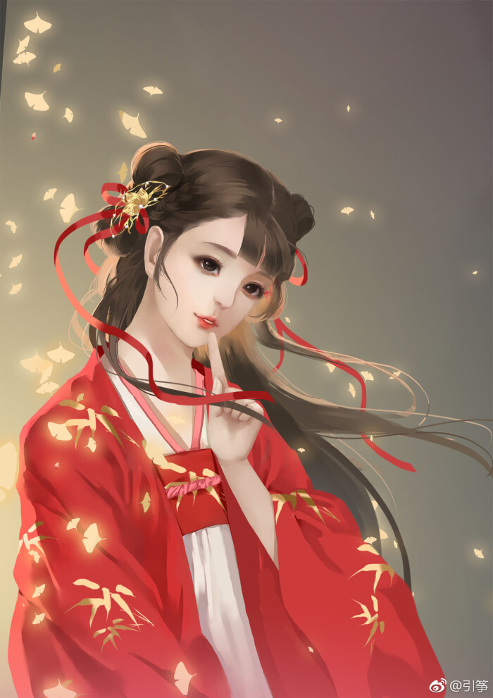 手绘古装美女 插画师:引筝