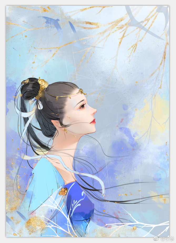 手绘古装美女 插画师:引筝