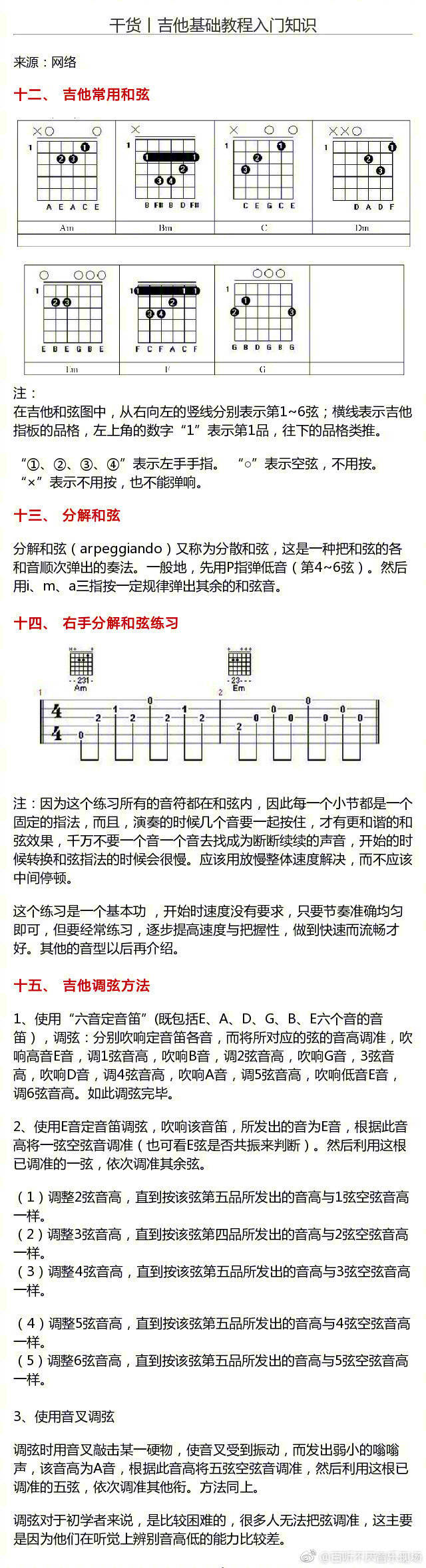 吉他基础教程入门知识