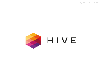 彩色hive蜂巢商标设计   logo设计网-标志