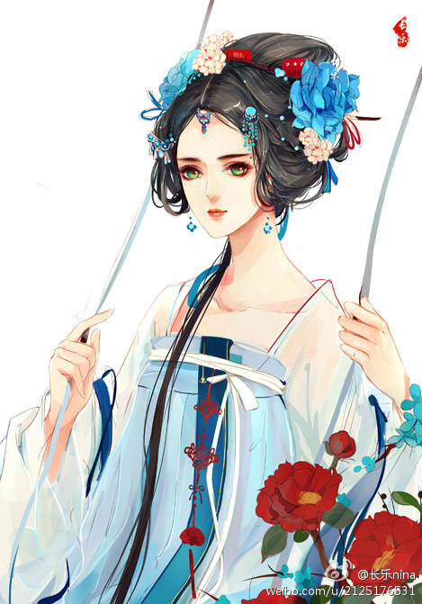 古风 古韵 中国风 手帐素材 插画 手绘 彩绘微博:长乐nina