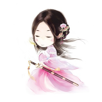 q版古装手绘美女 插画师:拾夏