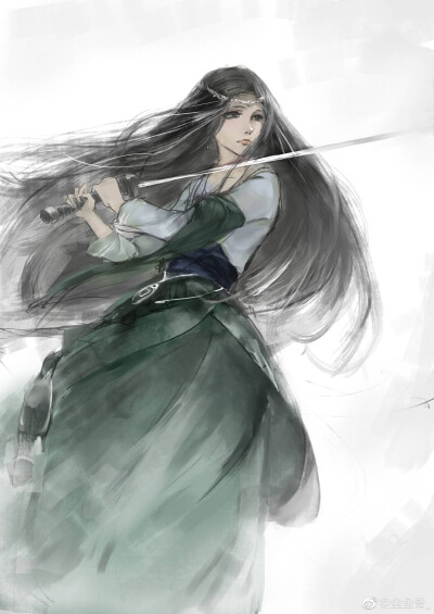 汉服 古风 手绘 插画