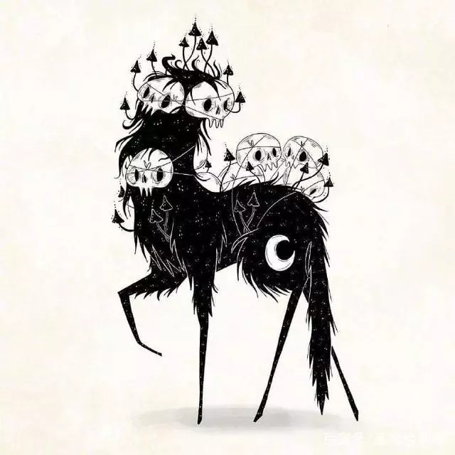 针管笔黑白 线稿 手绘精致 暗黑系