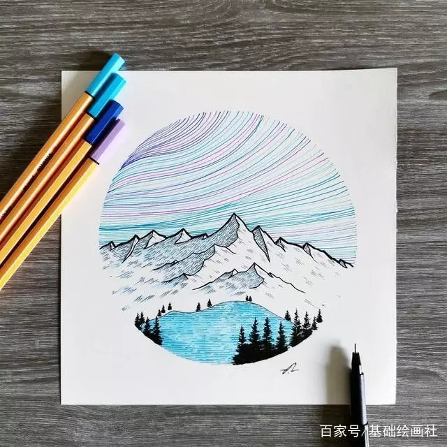 针管笔 细腻意境精致唯美袖珍画 动植物风景黑白 线描 线稿