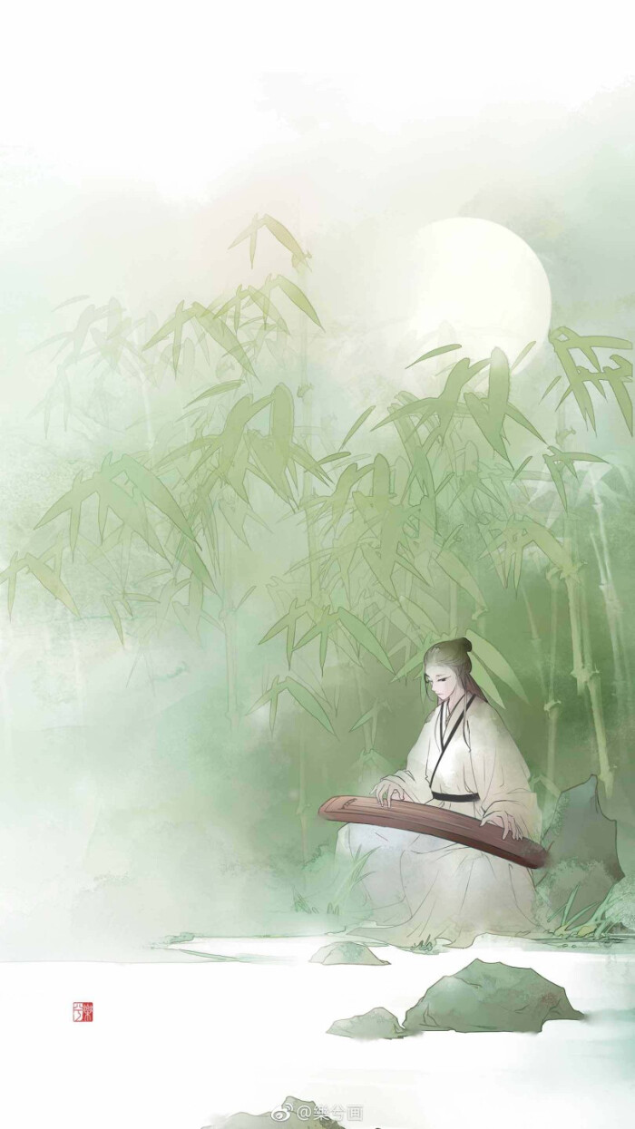 古风 古韵 中国风 手帐素材 插画 手绘 彩绘 头像 壁纸