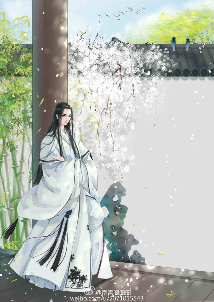 古风 古韵 中国风 手帐素材 插画 手绘 彩绘 头像 壁纸微博:南宫阁阁