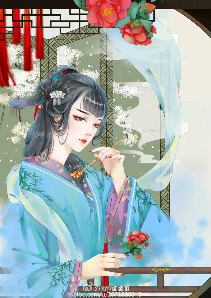 古风 古韵 中国风 手帐素材 插画 手绘 彩绘 头像 壁纸