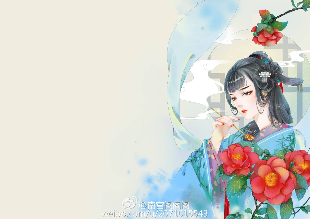 古风 古韵 中国风 手帐素材 插画 手绘 彩绘 头像 壁纸