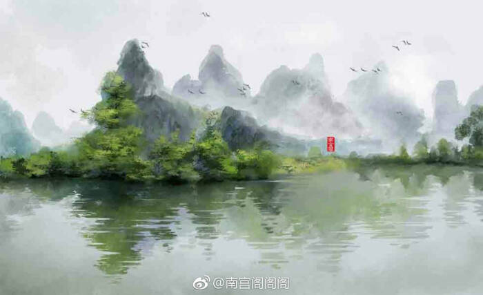 古风 古韵 中国风 手帐素材 插画 手绘 彩绘 头像 壁纸 背景