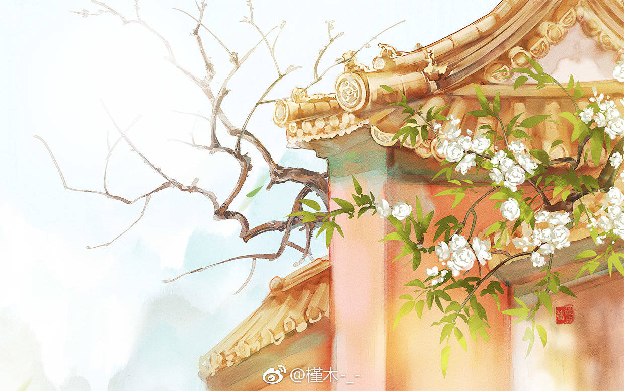古风 古韵 中国风 手帐素材 插画 手绘 彩绘 头像 壁纸 背景