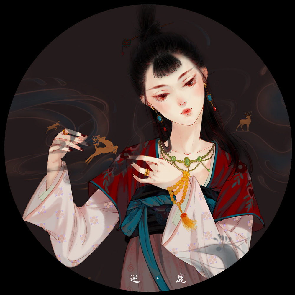 古风 古韵 中国风 手帐素材 插画 手绘 彩绘 头像 壁纸