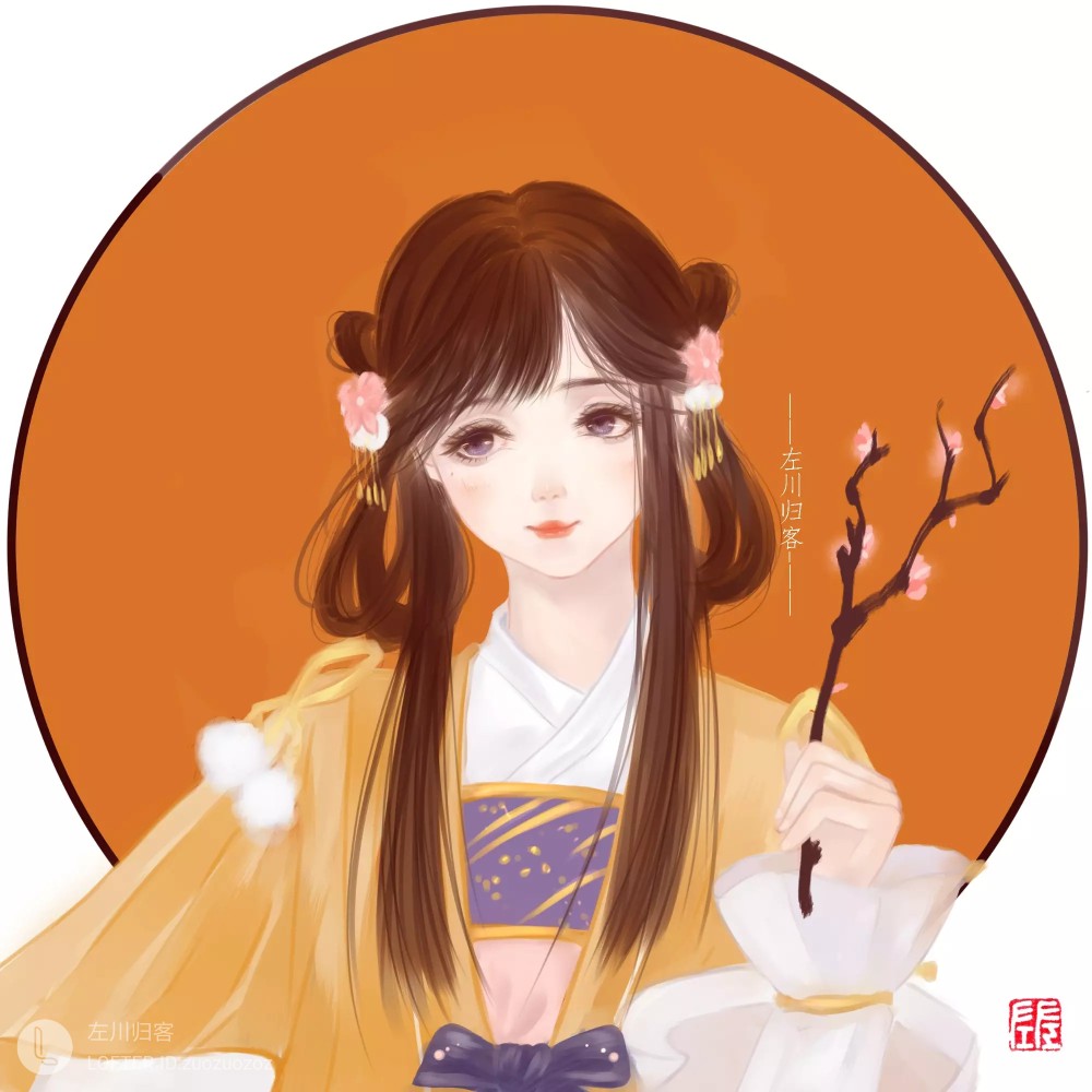 古风 古韵 中国风 手帐素材 插画 手绘 彩绘 头像 壁纸