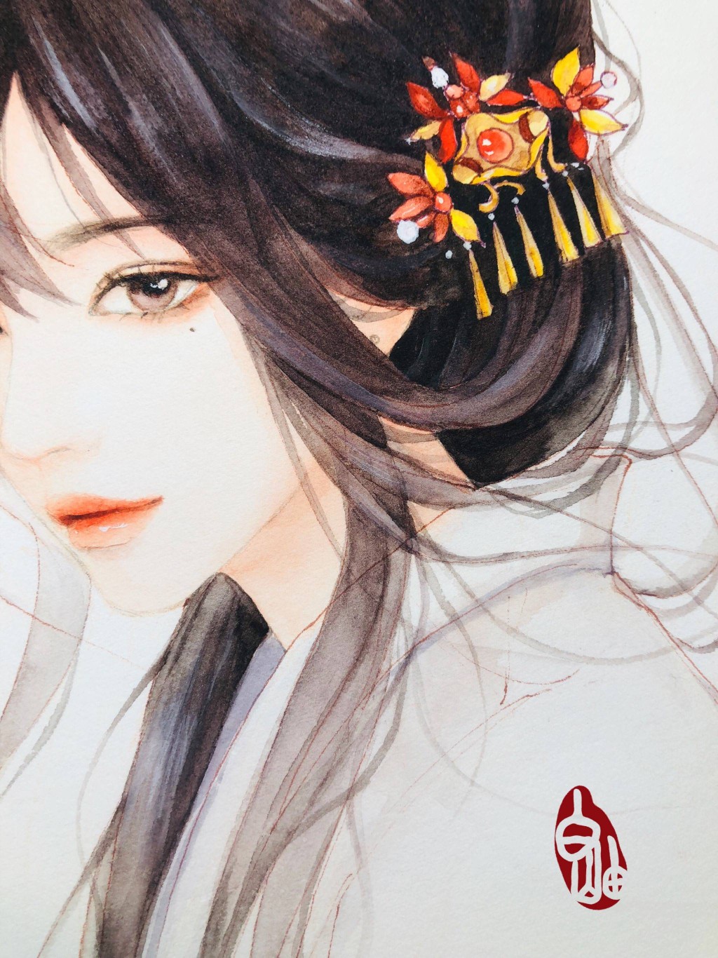 古风 古韵 中国风 手帐素材 插画 手绘 彩绘 头像 壁纸