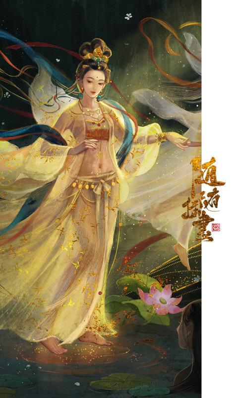 古韵 中国风 手帐素材 插画 手绘 彩绘 头像 壁纸微博:养猫画画的随随