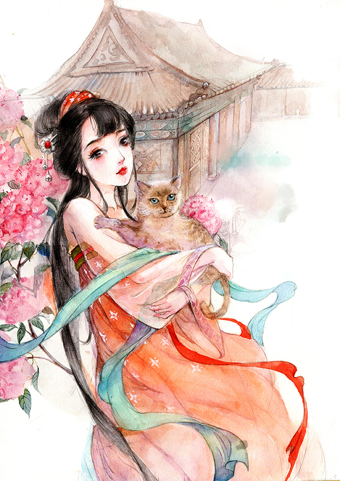 古风 古韵 中国风 手帐素材 插画 手绘 彩绘 头像 壁纸