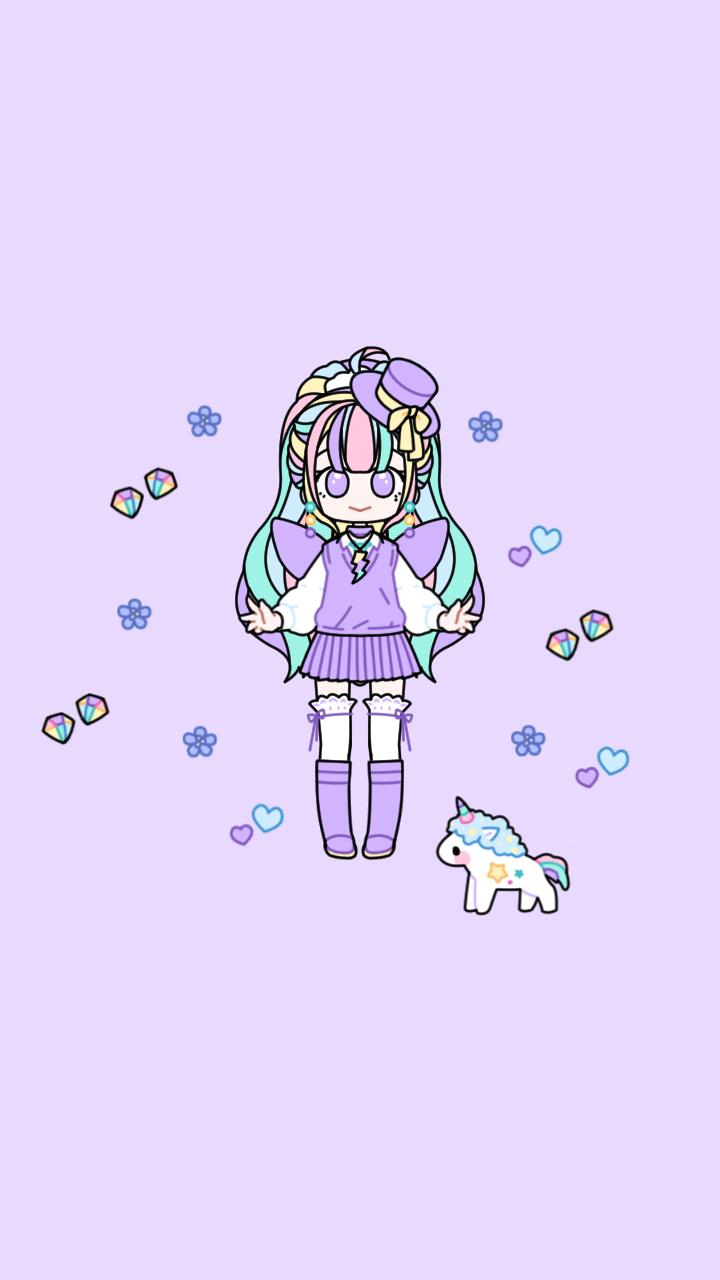 粉彩女孩 卡哇伊 壁纸 背景 少女心 开通 可爱