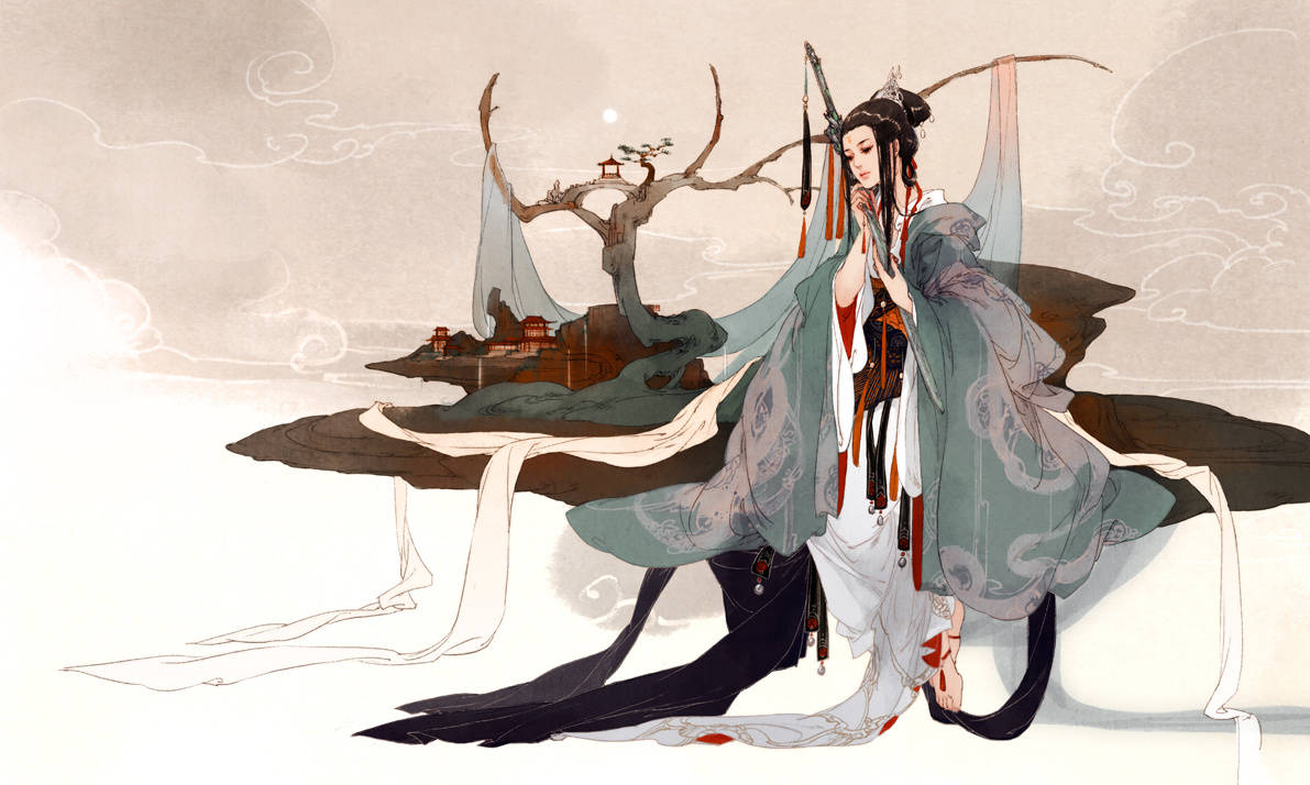 古风 古韵 中国风 手帐素材 插画 手绘 彩绘 头像 壁纸