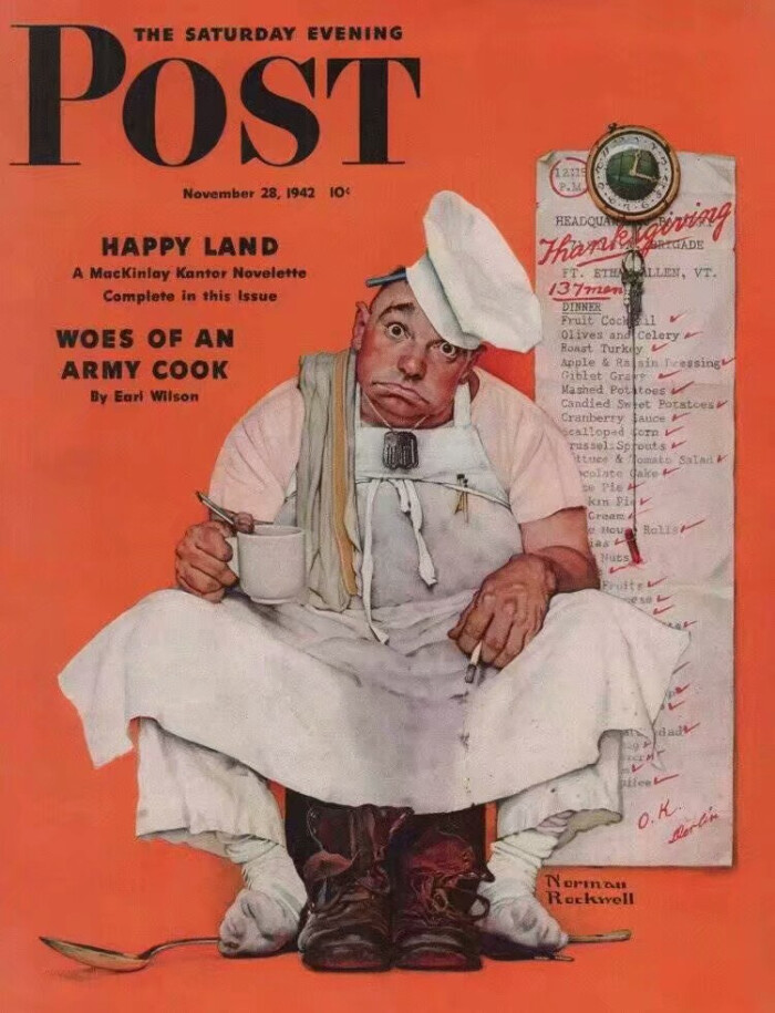 1940年代norman rockwell为《saturday evening post》杂志创作的封面