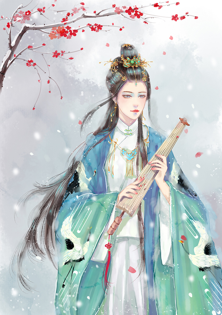 古风美人〕拂雪 绘师:一江湛