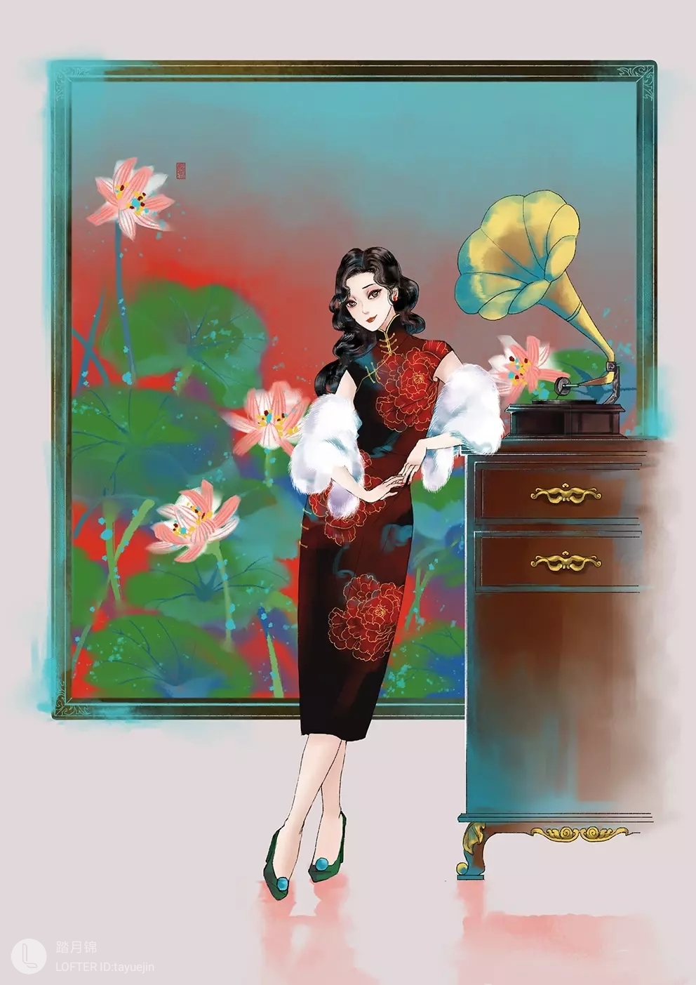 古风 古韵 中国风 手帐素材 插画 手绘 彩绘 头像 壁纸
