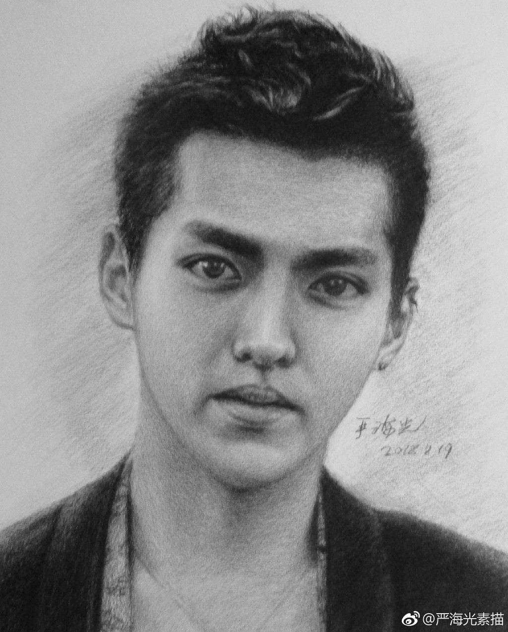 吴亦凡手绘漫画素描卡通头像