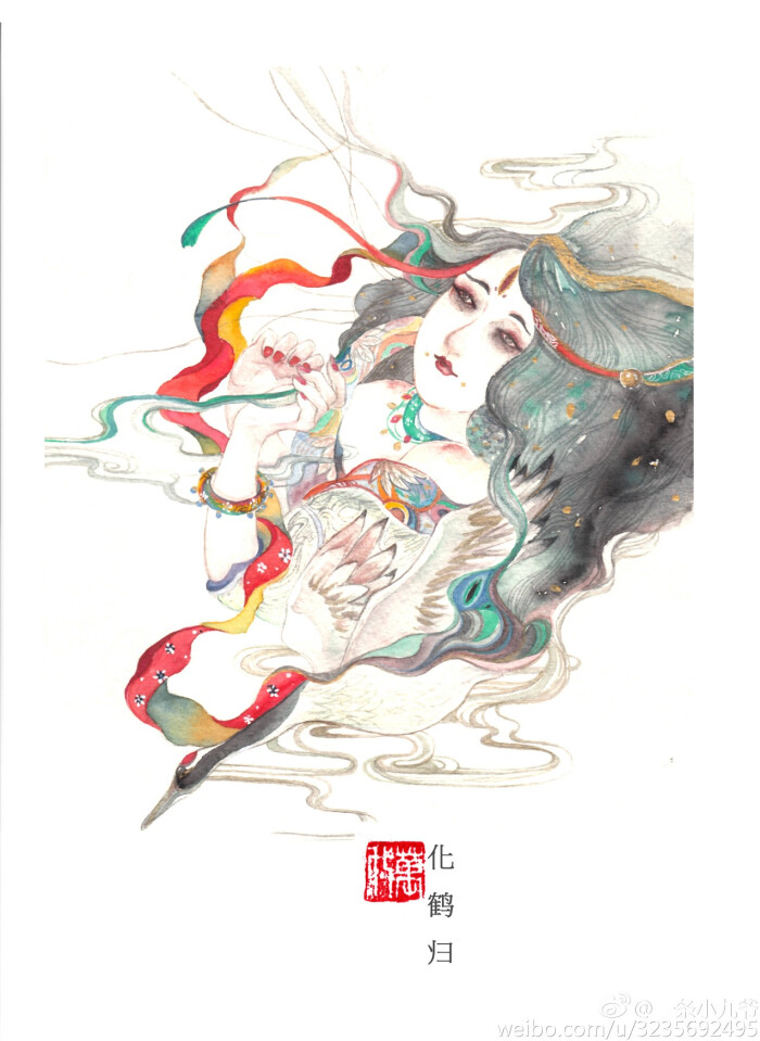 古风 古韵 中国风 手帐素材 插画 手绘 彩绘 头像 壁纸