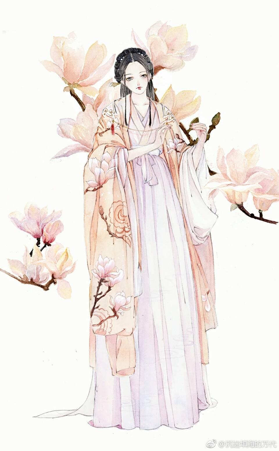 古风 古韵 中国风 手帐素材 插画 手绘 彩绘 头像 壁纸