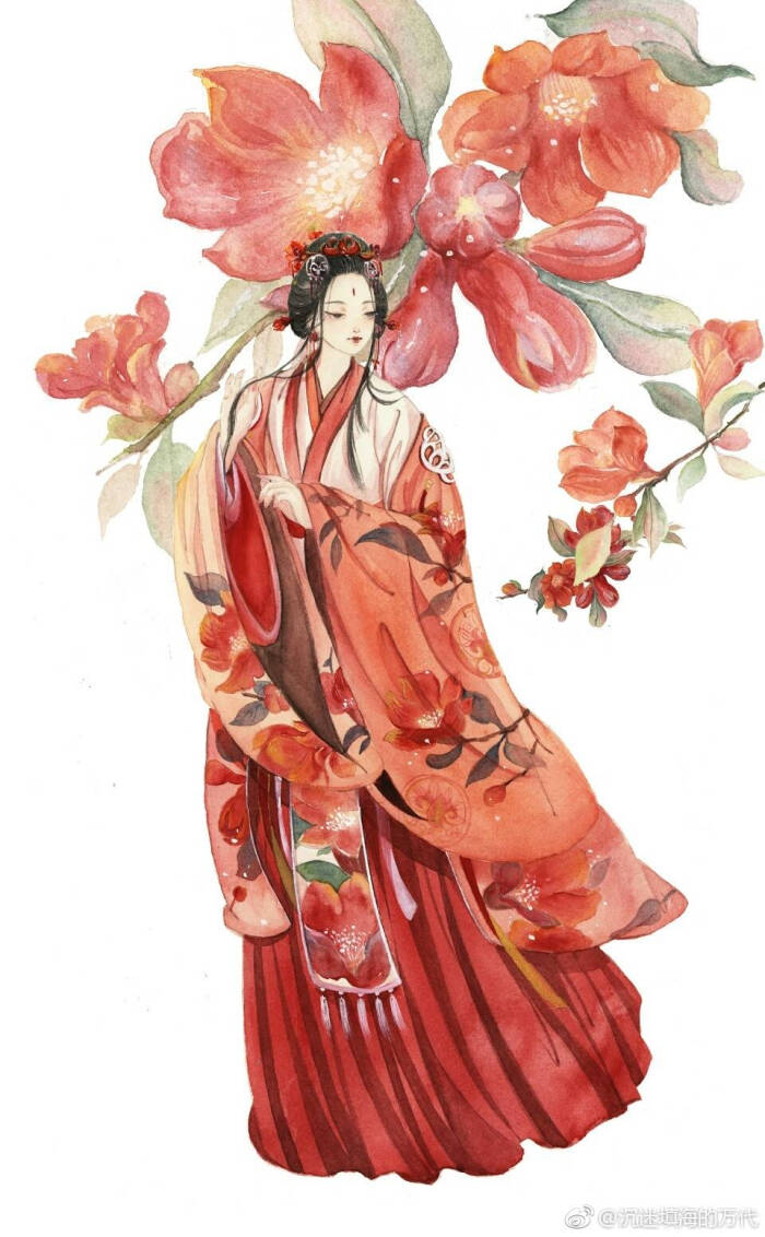 古风 古韵 中国风 手帐素材 插画 手绘 彩绘 头像 壁纸