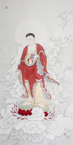 阿弥陀佛红衣(四尺)赵盛华居士作品
