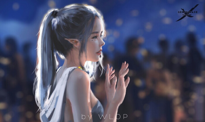 画手:wlop 作品:鬼刀人物:琴公主