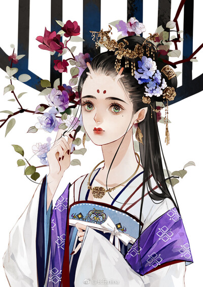 手绘古风女子画师:长乐