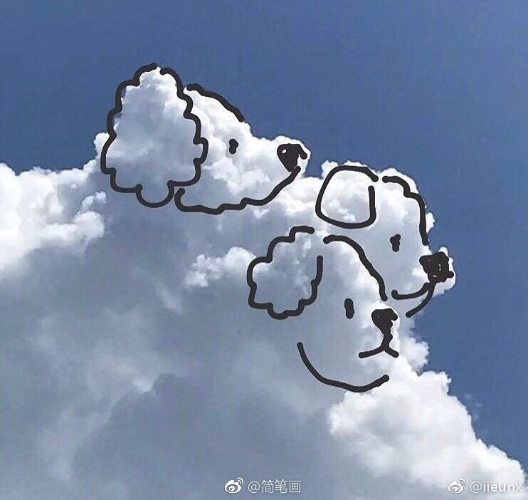 天空云彩简笔画 可爱