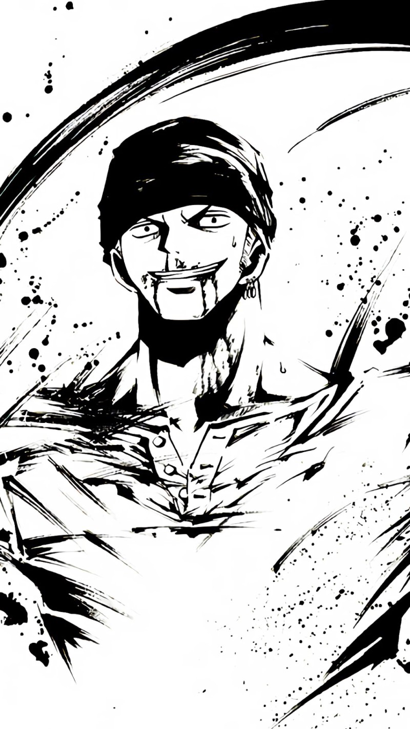海贼王onepiece 索隆 漫画版 高清手机壁纸 动漫 q版套图 白底简约