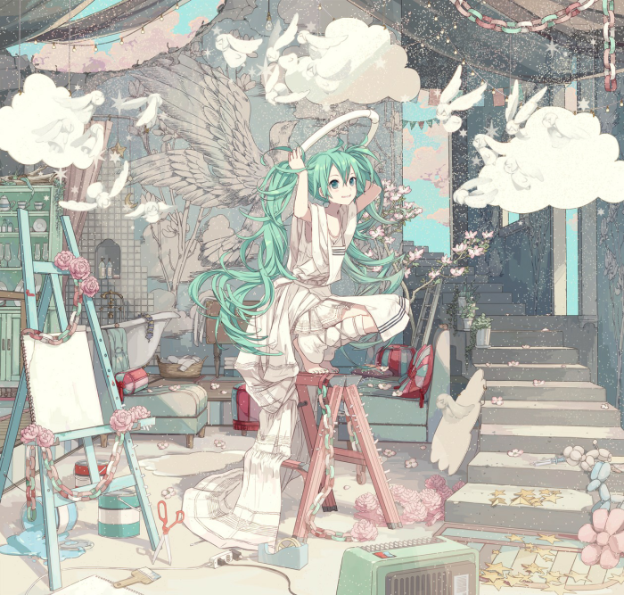 miku 初音未来 绿毛 p站美图 动漫女生 v家 vocaloid